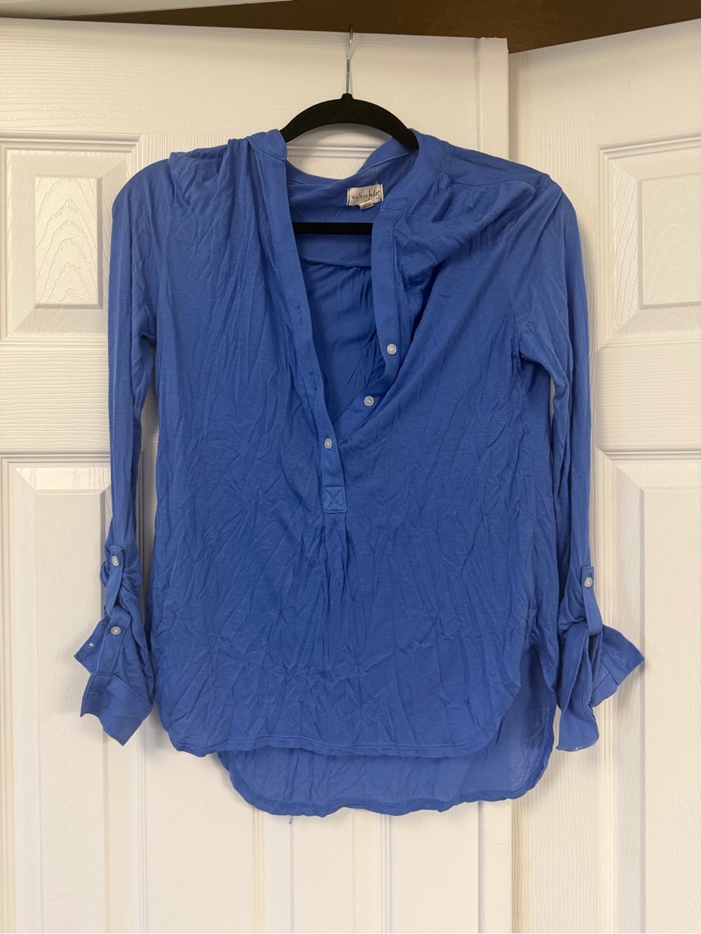 Nordstrom Lightweight Royal Blue Henley Blouse
